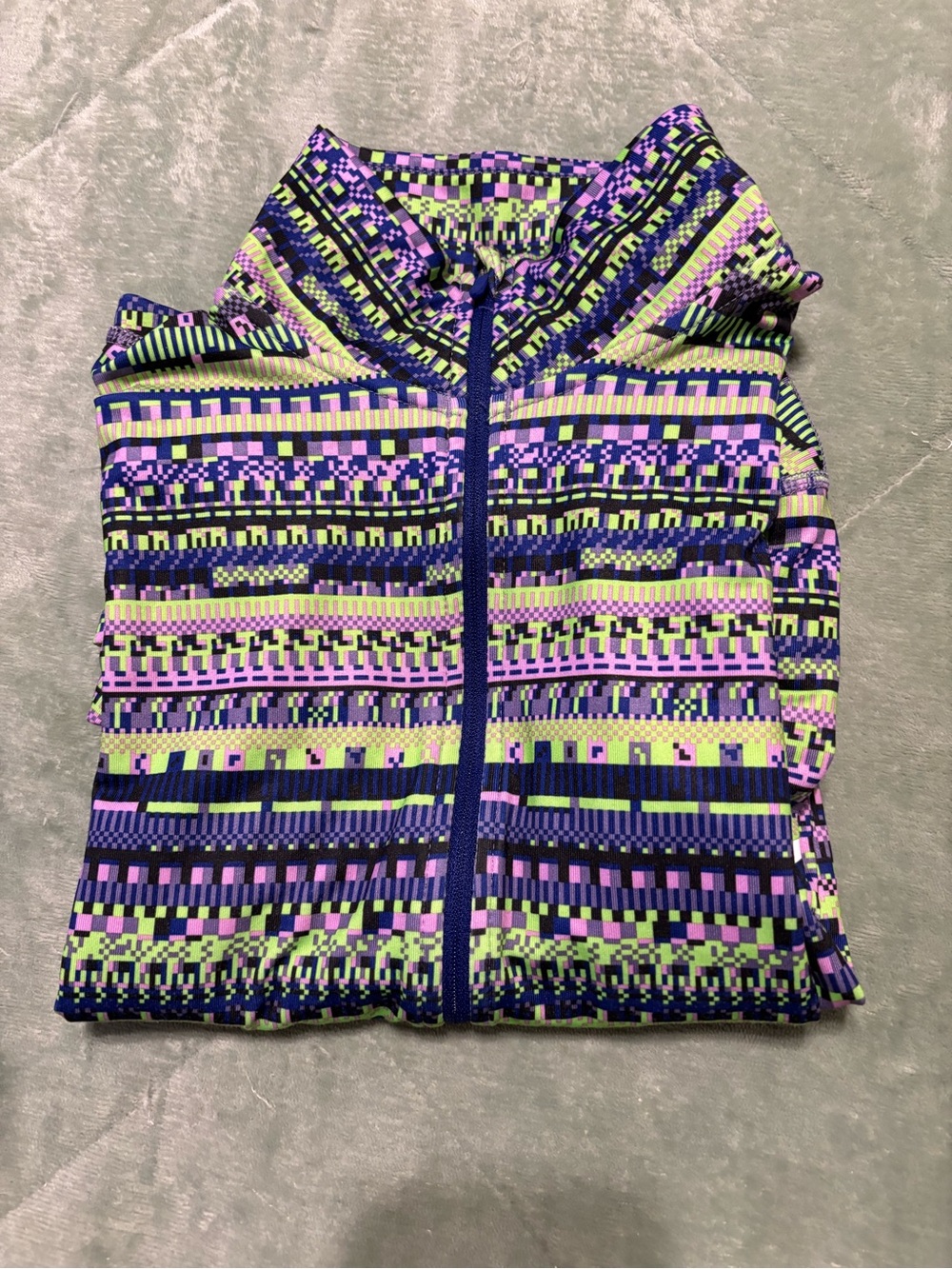 Nike Purple, Lime & Navy Patterned Zip-Up Hoodie #8